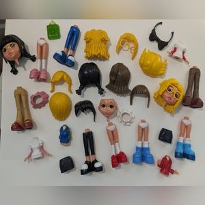 Mandy Mix Up Interchangeable Doll Accessories Handbag Headband Hair Lot